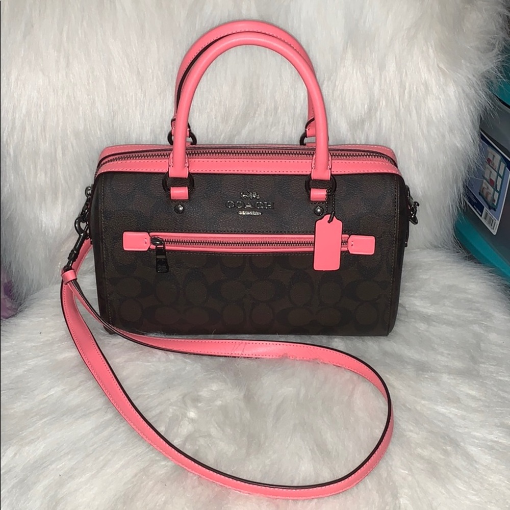 Pink Coach Rowan Satchel Bag